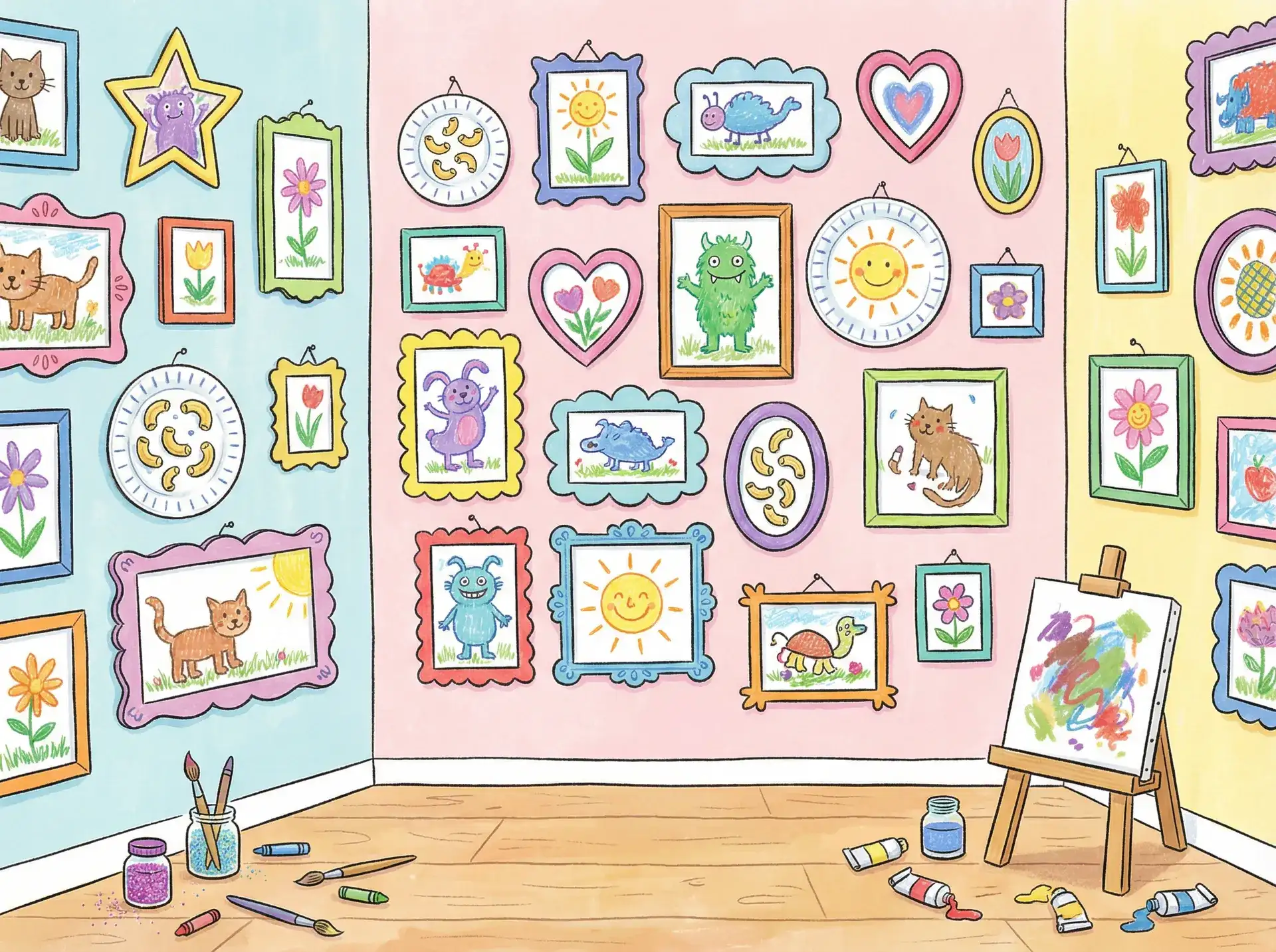 小朋友的彩色画作 - 黄油游戏 创意展示